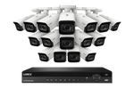 Lorex 4K (16 Camera Capable) 4TB Wired NVR System with Nocturnal 4 Smart IP Bullet Cameras Featuring Motorized Varifocal Lens, Vandal Resistant and 30FPS - White 16