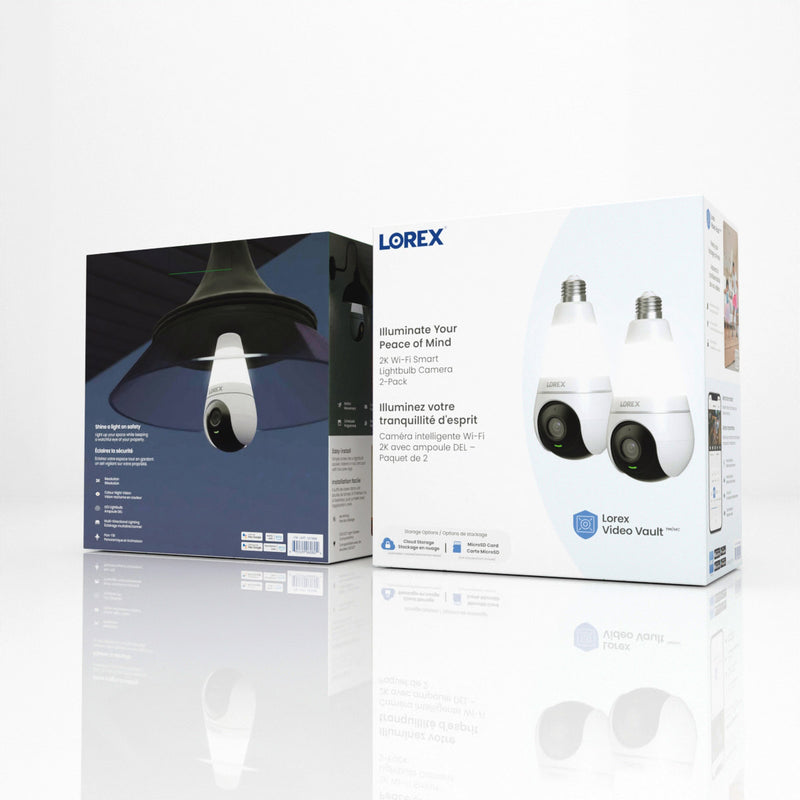 Lorex 2K Wi-Fi Smart Lightbulb Camera (2-Pack)