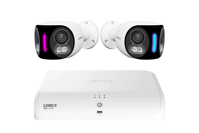 Lorex Fusion 4K 16 Camera Capable (8 Wired + 8 Fusion Wi-Fi) 2TB NVR System with Two H20 IP Dual Lens Cameras