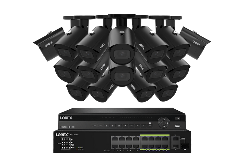 Lorex Elite Series 4K 32 Camera Capable 8TB Wired NVR System with A14 IP Bullet Cameras