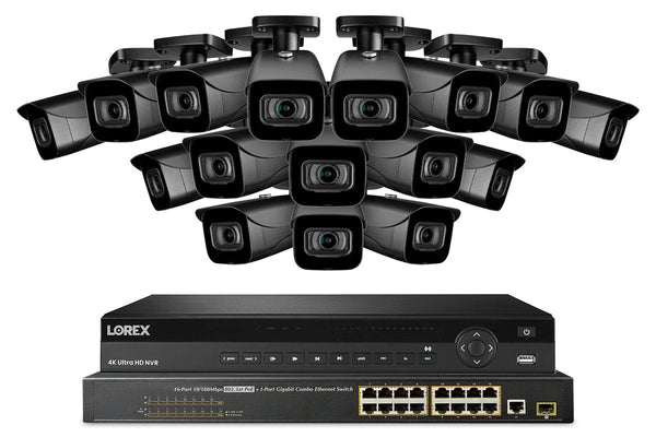 Lorex 4K (32 Camera Capable) 8TB Wired NVR System with IP Bullet Cameras