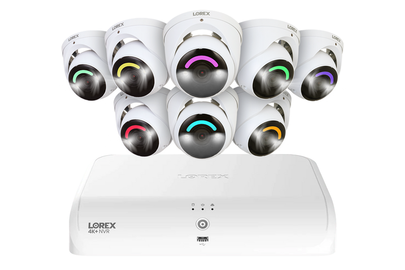 Lorex Fusion Series 4K+ 16 Channel (8 Wired + 8 Fusion Wi-Fi) 2TB Wired System with H16 Wired 4K IP Dome Cameras - White 8