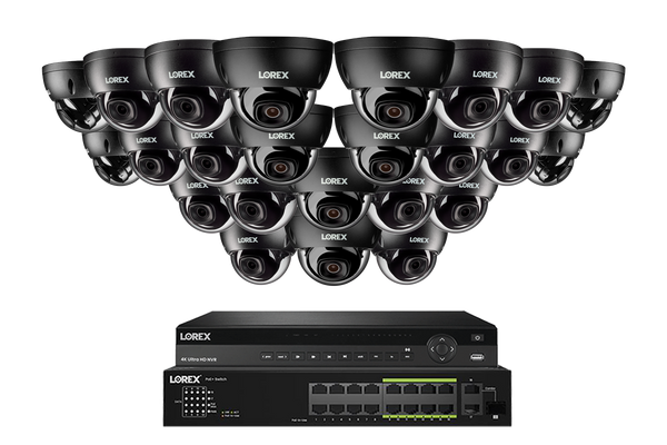 Lorex Elite Series 4K 32 Camera Capable 8TB Wired NVR System with 4MP (2K) A4 IP Dome Cameras