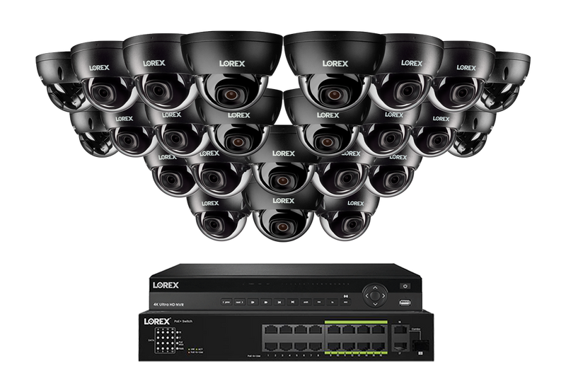 Lorex Elite Series 4K 32 Camera Capable 8TB Wired NVR System with 4MP (2K) A4 IP Dome Cameras