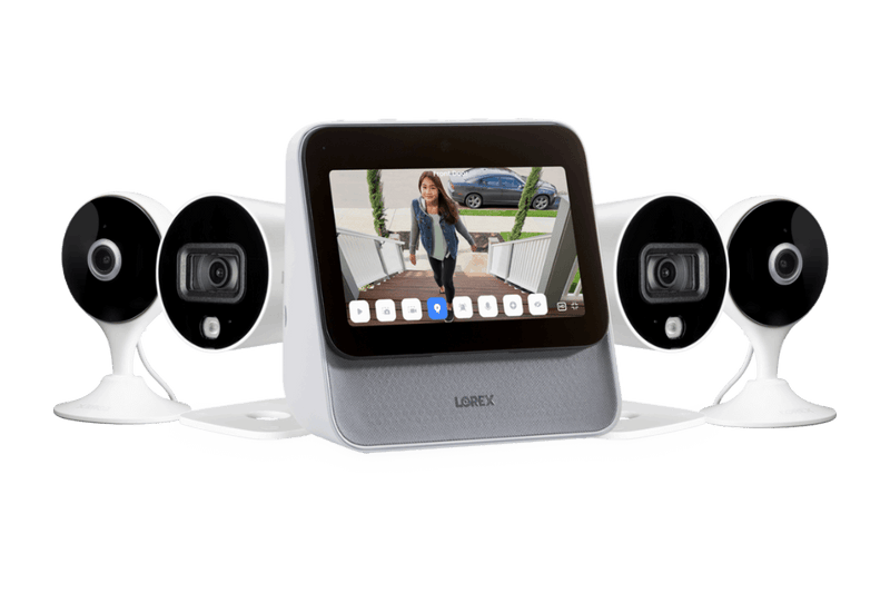 Lorex Smart Home Security Center with Two 1080p Outdoor and Two 2K Indoor Wi-Fi Security Cameras