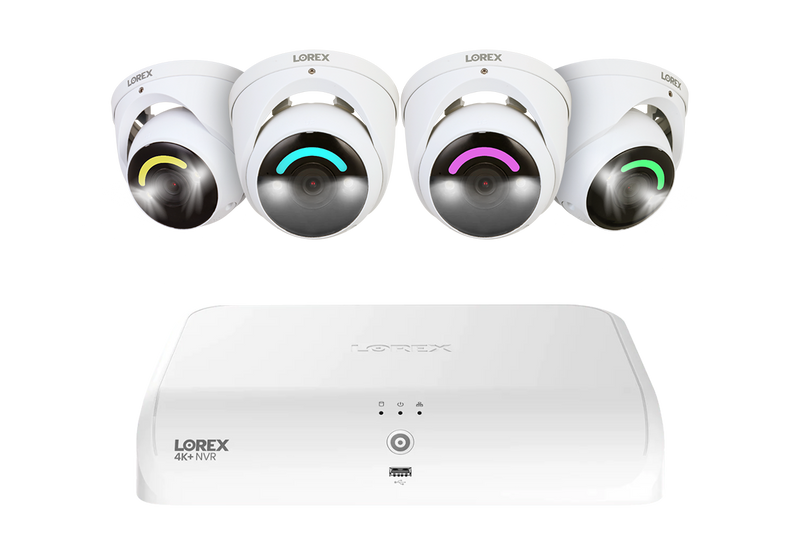 Lorex Fusion Series 4K+ 16 Channel (8 Wired + 8 Fusion Wi-Fi) 2TB Wired System with H16 Wired 4K IP Dome Cameras - White 4