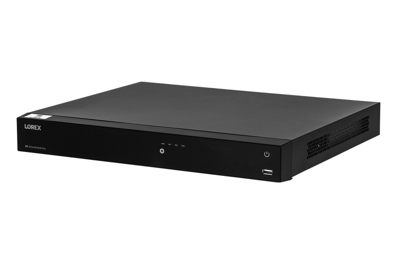 Lorex 4K 16-Camera Capable (Wired or Fusion Wi-Fi) 4TB Wired NVR System with 8 IP Dome Cameras featuring Listen-In Audio