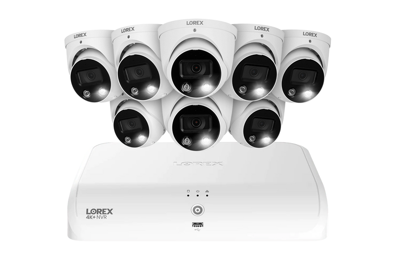 Lorex Fusion Series 4K+ 16 Channel (8 Wired + 8 Fusion Wi-Fi) 2TB Wired System with H13 Wired 4K IP Dome Cameras - 8