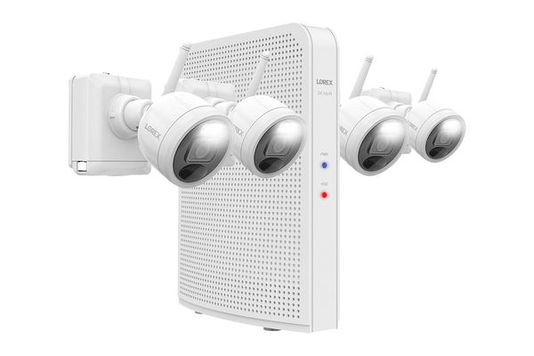 2K Wire-Free System with 4 Battery-Operated Active Deterrence Cameras and Person Detection