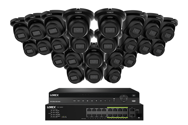 Lorex Elite Series 4K 32 Camera Capable 8TB Wired NVR System with 4MP (2K) A4 IP Turret Cameras