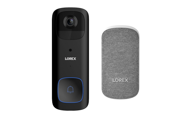 Lorex 2K Wi-Fi Video Doorbell (Battery-Operated) with Wi-Fi Chimebox (32GB)