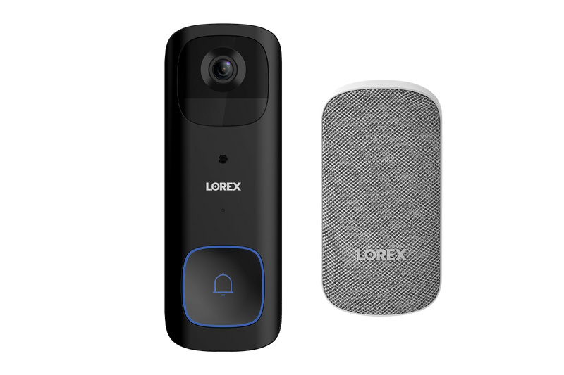 Lorex 2K Wi-Fi Video Doorbell (Battery-Operated) with Wi-Fi Chimebox (32GB)