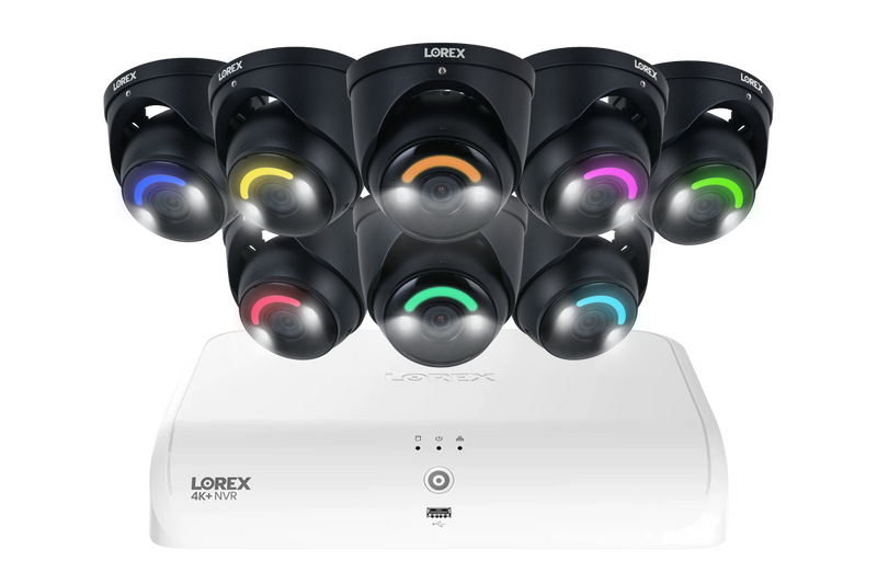 Lorex Fusion Series 4K+ 16 Channel (8 Wired + 8 Fusion Wi-Fi) 2TB Wired System with H16 Wired 4K IP Dome Cameras - Black 8