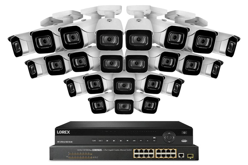 Lorex 4K (32 Camera Capable) 8TB Wired NVR System with IP Bullet Cameras