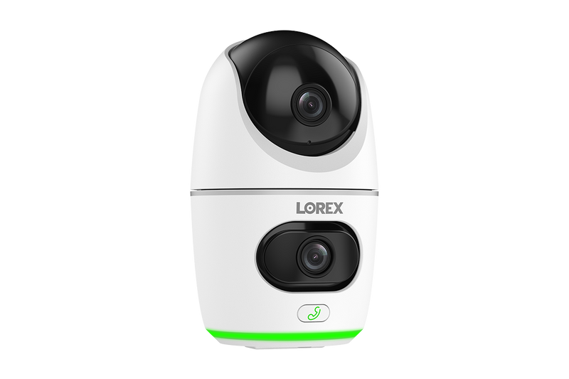 Lorex 2K Dual Lens Indoor Pan-Tilt Wi-Fi Security Camera (32GB, Cloud-Enabled)