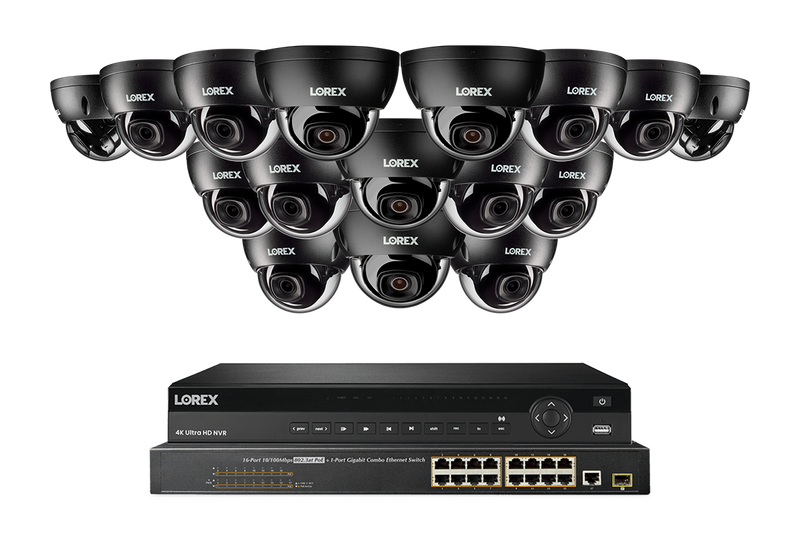 Lorex Pro  Series 4K 32 Camera Capable 8TB Wired NVR System with 8MP (4K) A10 IP Dome Cameras