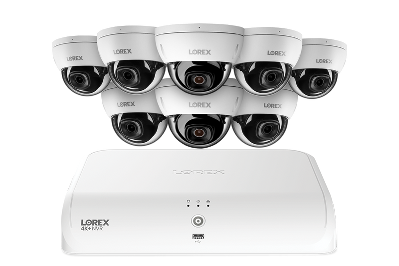 Lorex Fusion Series 4K+ 16 Channel (8 Wired + 8 Fusion Wi-Fi) 2TB Wired System with A14 Wired 2K IP Dome Cameras - White 8