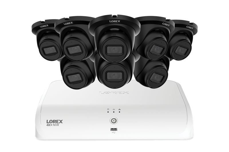 Lorex Fusion Series 4K+ 16 Channel (8 Wired + 8 Fusion Wi-Fi) 2TB Wired System with A14 Wired 2K IP Turret Cameras - Black 8