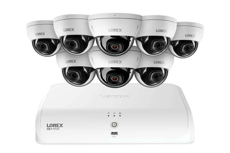 Lorex Fusion Series 4K+ 16 Channel (8 Wired + 8 Fusion Wi-Fi) 2TB Wired System with A4 Wired 4K IP Turret Cameras - White 8