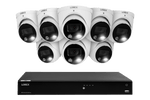 Lorex Fusion 4K (16 Camera Capable) 4TB Wired NVR System with Dome Cameras Featuring Smart Deterrence and Two-Way Talk