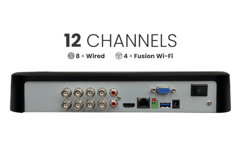 Lorex Fusion 4K 12 Channels (8 Wired and 4 Wi-Fi) 2TB Wired DVR System with 4 Smart Deterrence Cameras - Lorex Technology Inc.